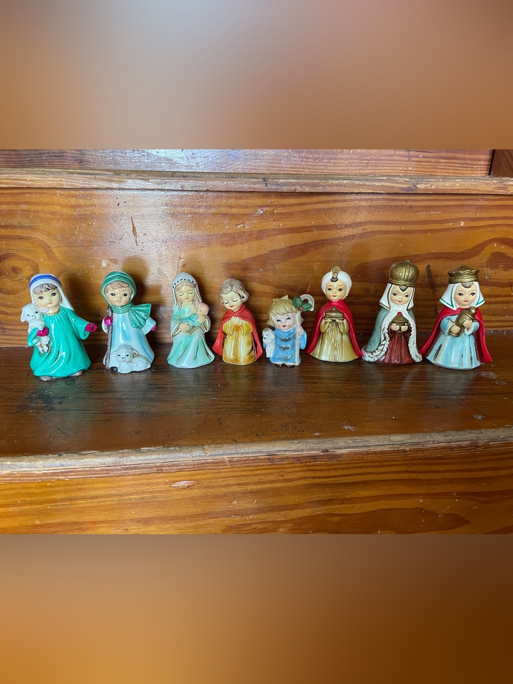 Vintage Christmas Josef Originals Handpainted Chalkware Nativity Figures Korea